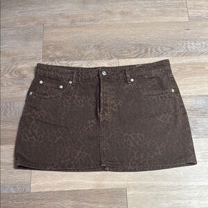 Zara Leopard Print Brown Skirt